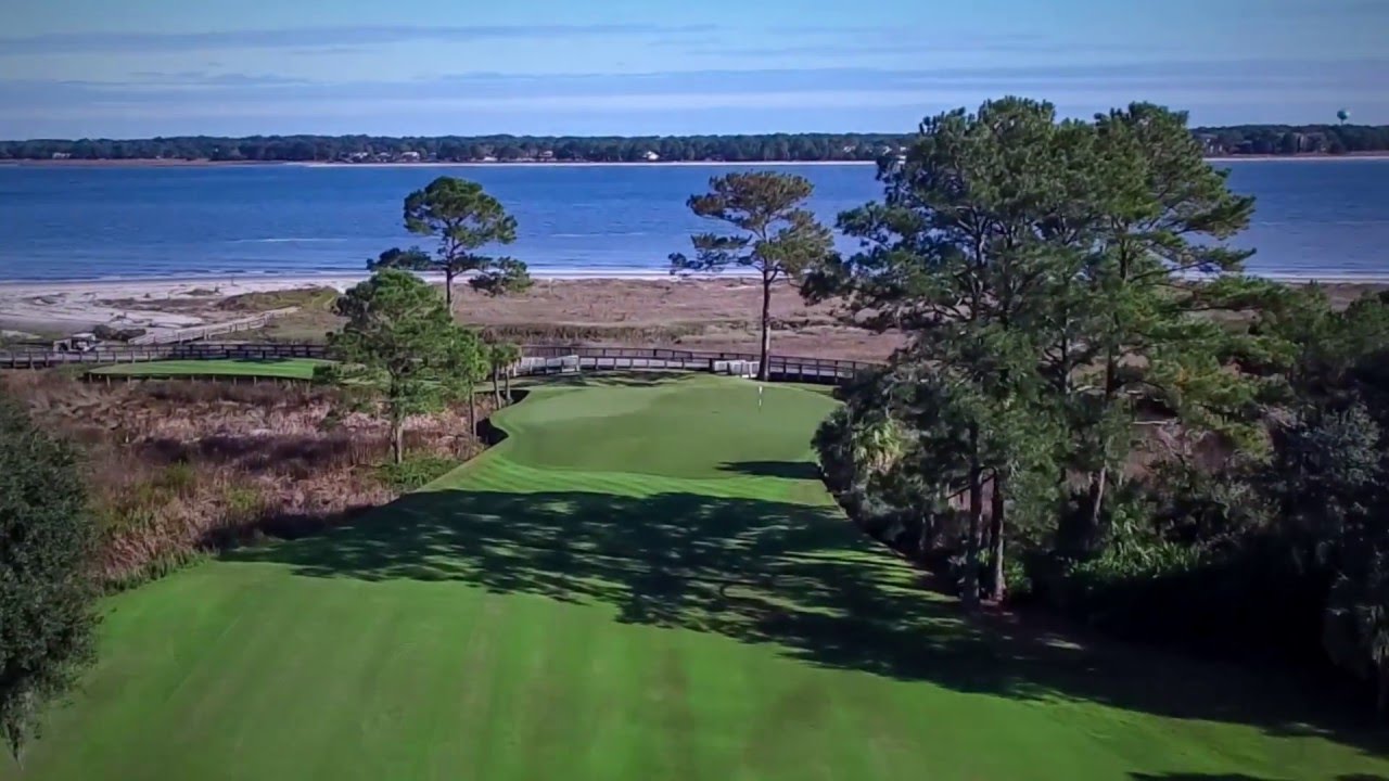 Haig Point, Daufuskie Is, Golf Course Drone Flyover, Back Nine
